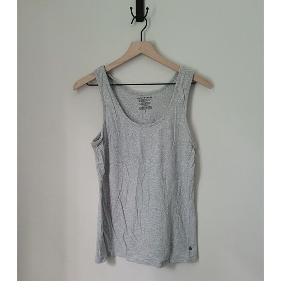 Lucky Brand Heather Grey Scoop Neck Tank Size Large - Picture 1 of 4